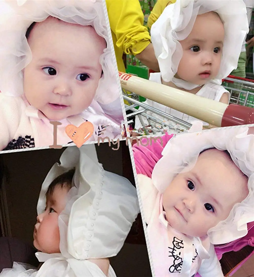 Baby Caps Infant Girl Lace Pearl White Hat Children Menina Birthday Gift Photography Props Vestido Princess Dress Accessories | Детская