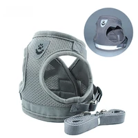 breathable small dog pet harness pet backpack harness strap adjustable saddlebag with leash for dog walking training outside