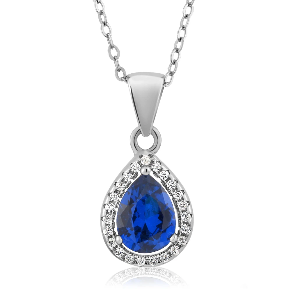 GemStoneKing серебро 925 пробы серьги с подвеской 6 50 карат в форме груши синий имитация
