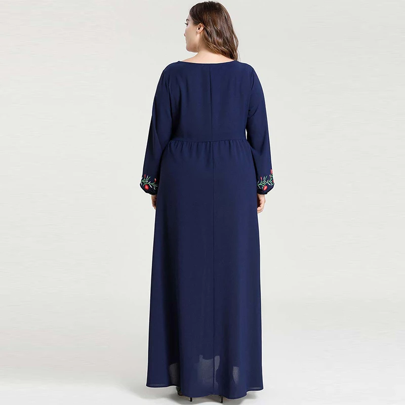 Мусульманское женское мусульманское турецкое модное вышитое платье большого