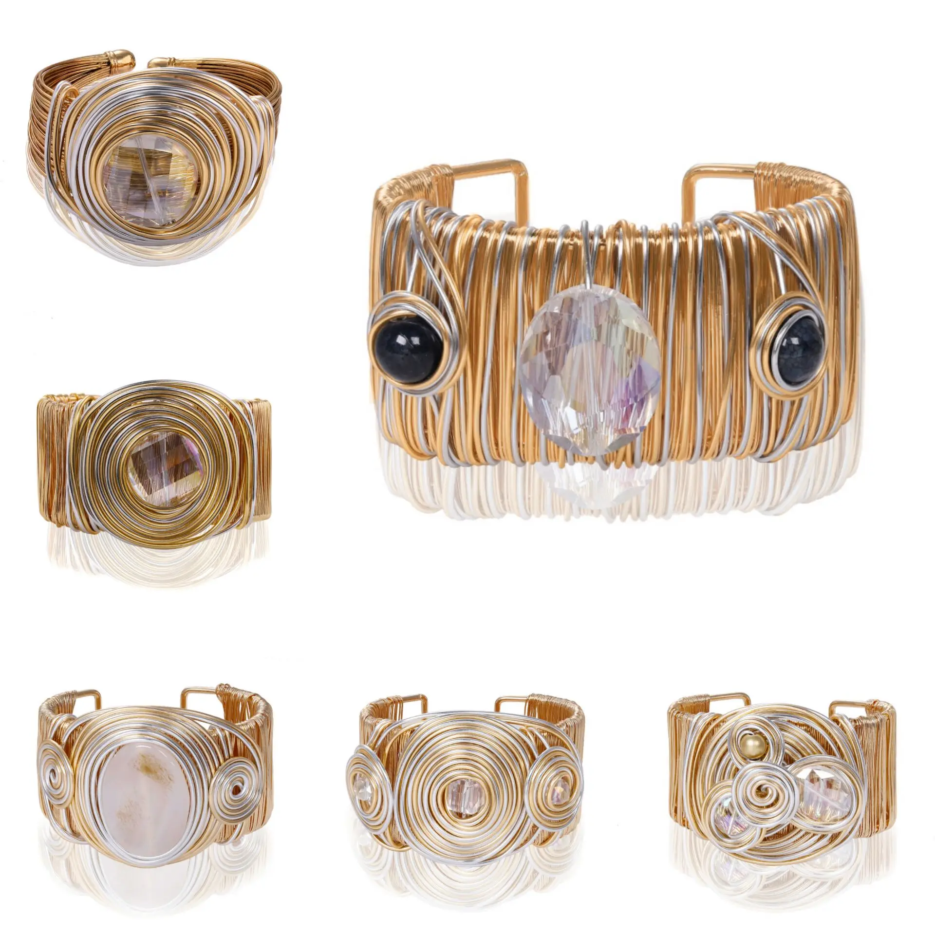 Уникальные браслеты ручной работы с широкими манжетами и кристаллами 2020 новые