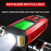 3 in 1 bicycle light computer night riding flashlight strong light headlight with horn bells stopwatch mountain bike accessories