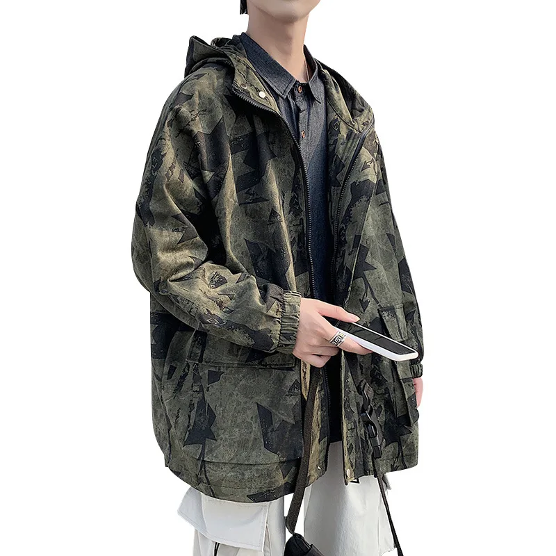 

Men's Trendy Hip Hop Camouflage Overweight Man Loose Spring and Autumn Leisure Workwear Fashion Brand plus-Sized plus Size