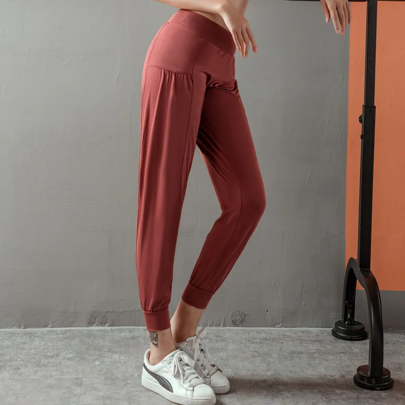 Loose Beam Foot Gym Sweatpants Women Quick-drying High Waist Sports Yoga Trousers Workout Fitness Gym Athletic Pants Running