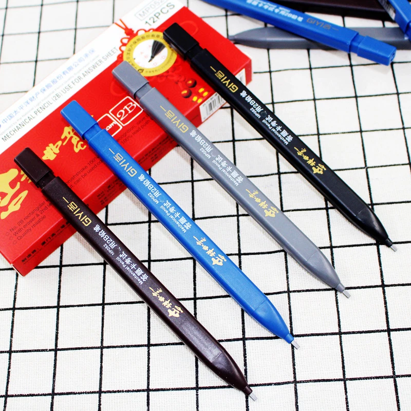 

2B Holder Exam Mechanical Pencil 6Pcs Pencil Refills Office Supplies Exam Accessory Pencil With Eraser Support Wholesale