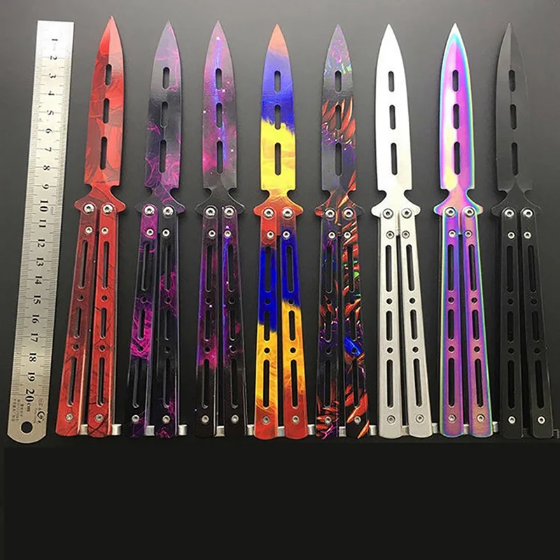 Нож-бабочка тренировочный складной нож нержавеющая сталь игра игрушка без