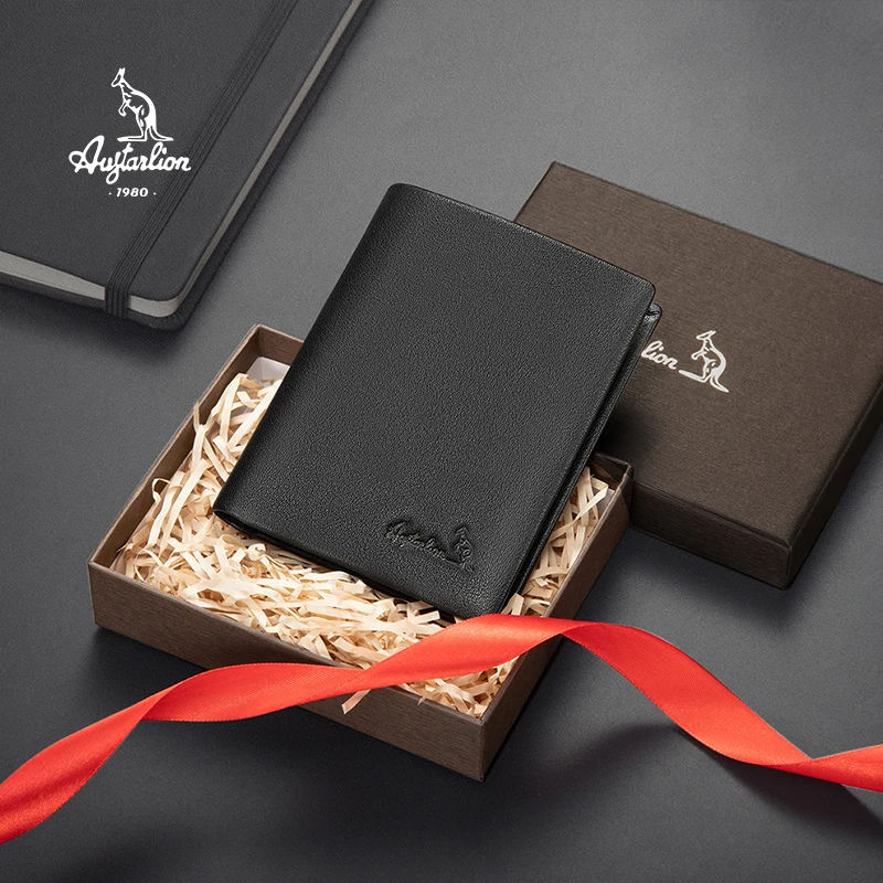 Роскошный брендовый новый мужской короткий кошелек из натуральной кожи модный