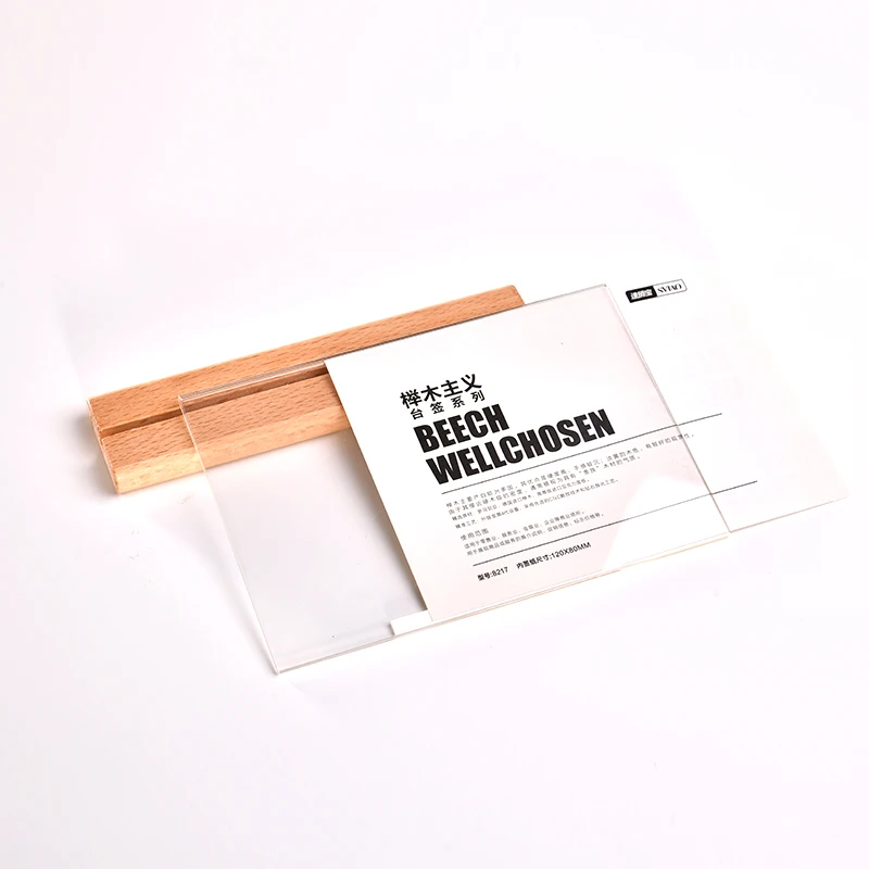 Акриловое меню SVIAO 90*55 мм дисплей знак двойного назначения из Букового дерева -