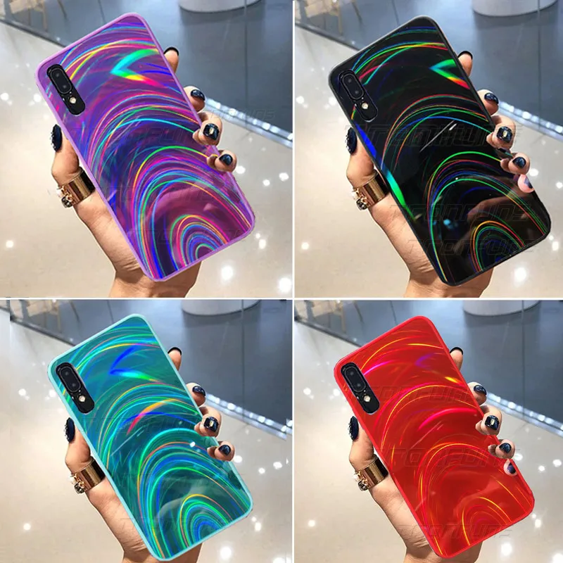 3D радужный мягкий чехол для Samsung Galaxy A30 A30S A50 A50S A20 A20S A10 A10S A70 Блестящий зеркальный