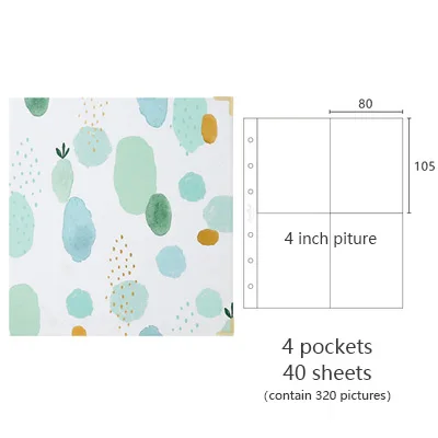 4 pockets turquoise Креативный Фотоальбом свадебный детский альбом для записи семейной памяти ручной работы Скрапбукинг проект жизнь вкладыш фотоальбом - Цвет: 4 pockets turquoise