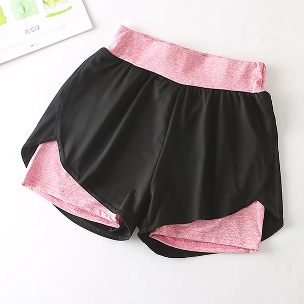 Женские Шорты для йоги цветные эластичные спортивные брюки штаны фитнеса