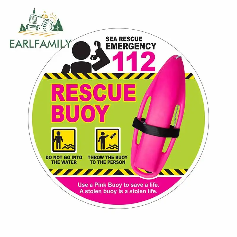 EARLFAMILY 13 см x 12 9 для розового спасательного буя переводная картинка ноутбука RV