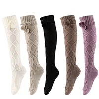 womens warm thigh cotton high tube over knee socks winter girl students thickened long knitted sock