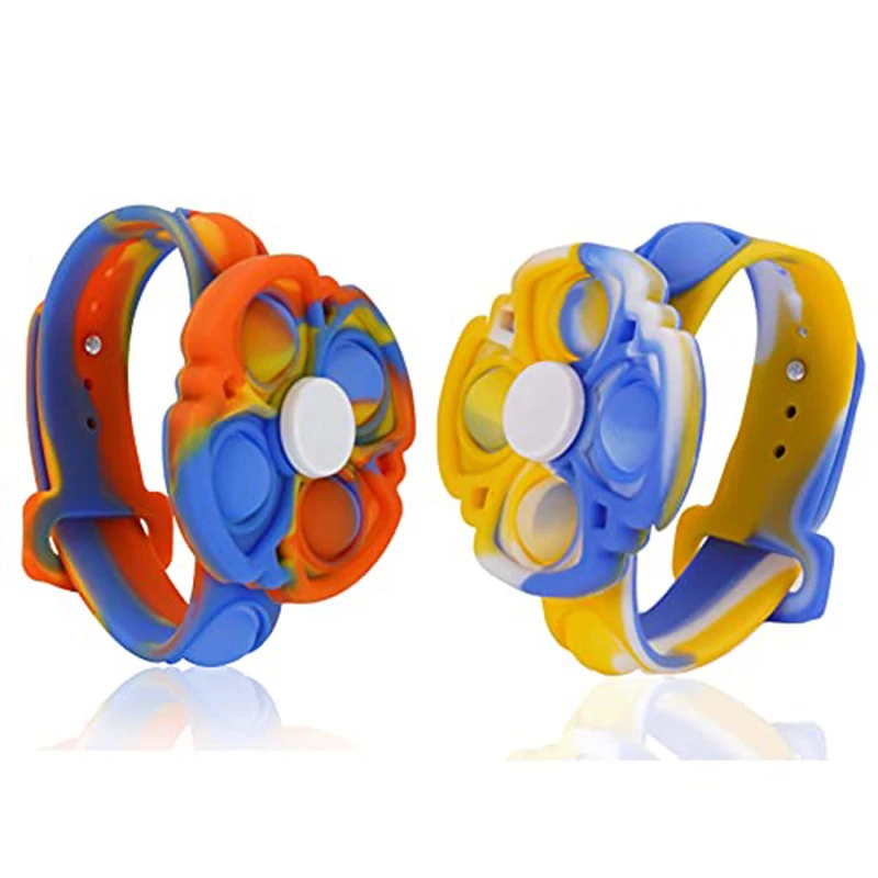 Push Pop es la burbuja sensorial pulsera de Fidget Spinner juguete para ni&ntilde;os adultos Dimple de la ansiedad de alivio de estr&eacute;s pulseras-1