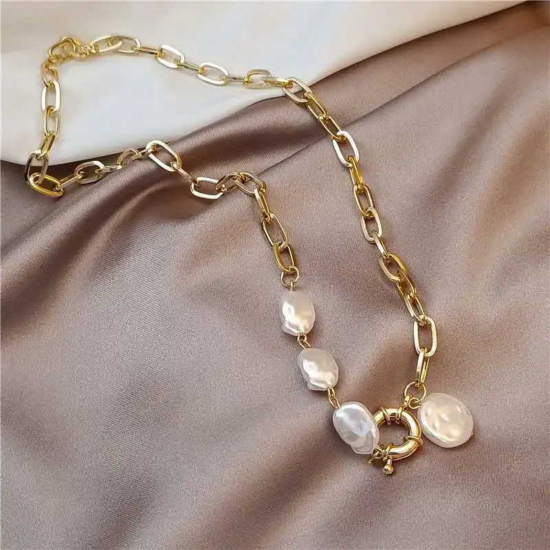 Женское Ожерелье с жемчугом неправильной формы винтажное ожерелье