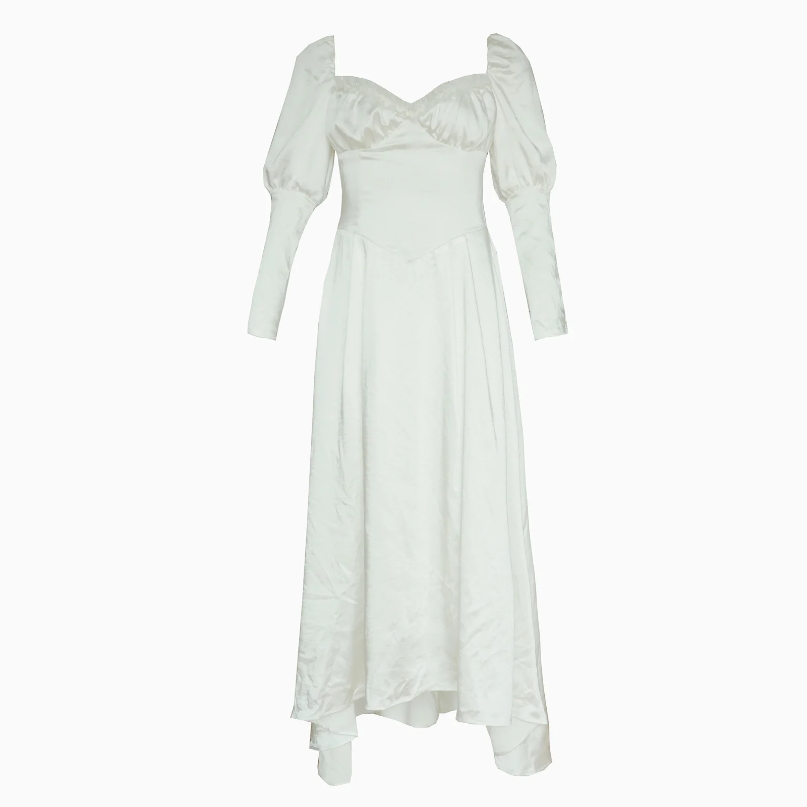

Dressesmimo Vintage Court Style Dress Light Wedding White Wedding Dress Long Skirt 2021 Autumn New Female Akawaii Women clothes