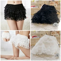 women lolita casual bow safety shorts bottoming culottes basic panties elastic waist lace safety short pants scanties underwear