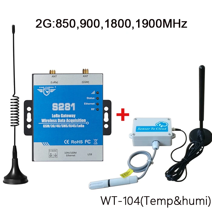2G with WT104 LoRa шлюз промышленный дальний Modbus RTU 2G 3g 4G LTE 433mhz IOT шлюзовый dtu - Цвет: 2G with WT104