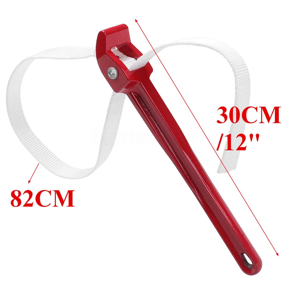 

12'' Oil Filter Handle Belt Strap Length 82cm Handle 30cm Wrench Spanner Tool Aluminum Strap Wrench