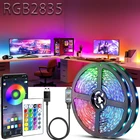 Светодиодная лента RGB 2835 с управлением через приложение по Bluetooth, USB-разъем, подходит для рождественской вечеринки, декоративная лампа может быть предоставлена в подарок детям