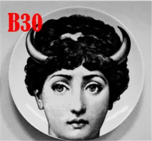 Fornasetti тарелка, подвесное блюдо, итальянский дизайн, декоративная подвесная тарелка для дома, европейский стиль, фруктовые тарелки Fornasetti блюдо - Цвет: 30