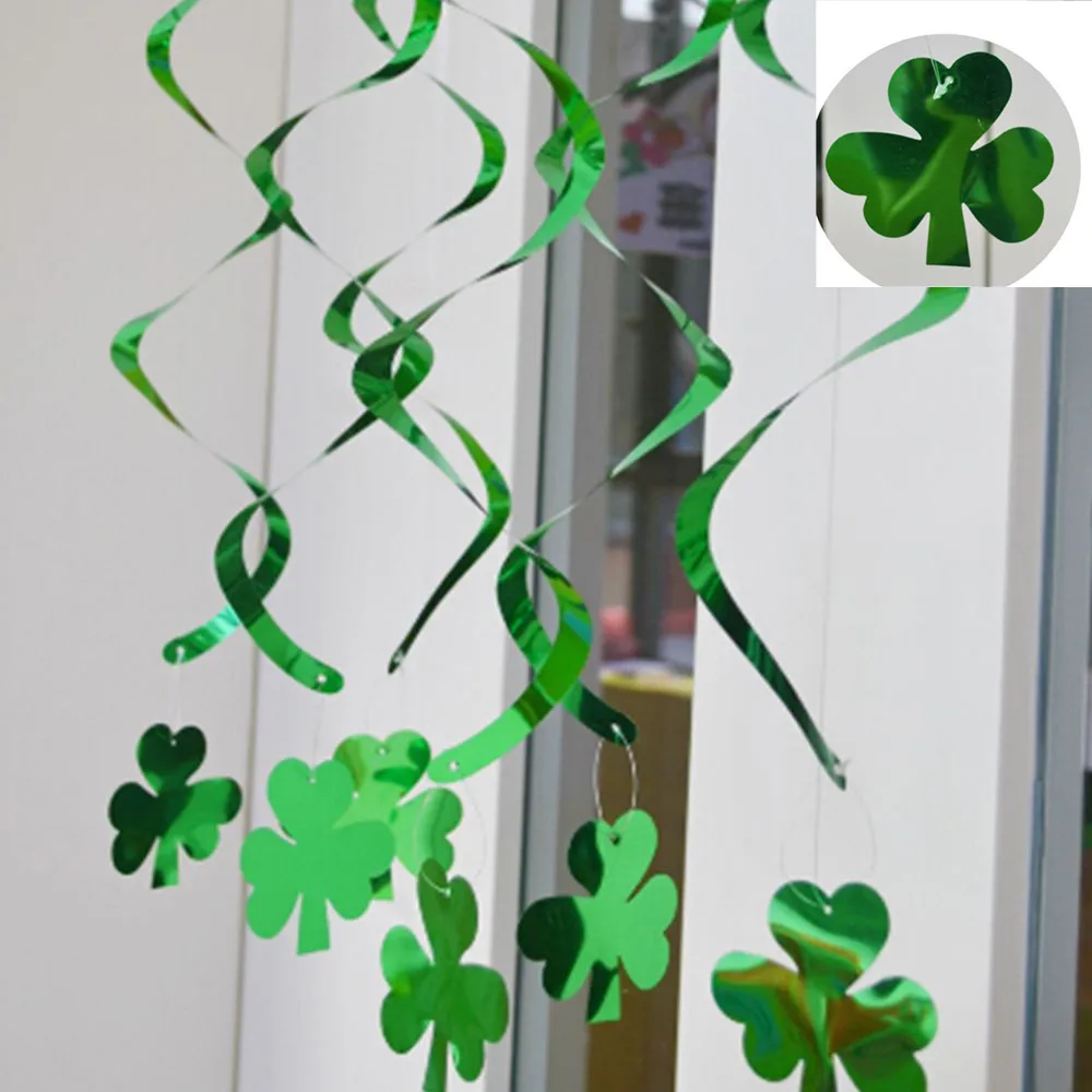 Новый Набор 6 ирландский праздник день cвятого Патрика шамрок висячий из ПВХ и