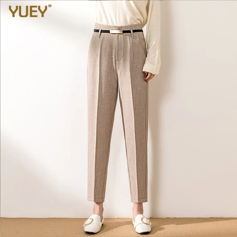 Женские льняные брюки шаровары YUEY повседневные Капри свободного покроя длиной