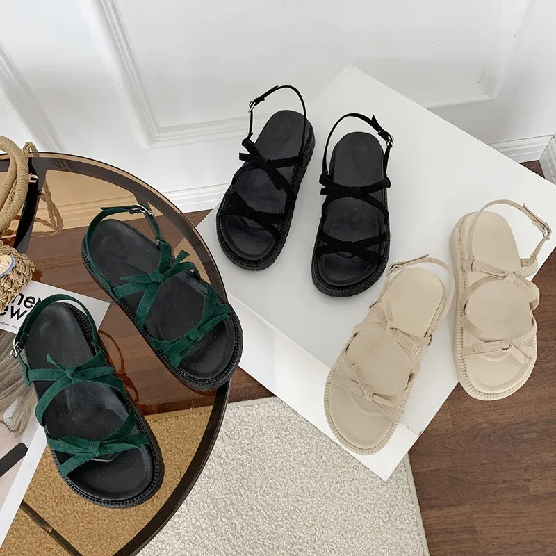 

Comfort Shoes for Women Luxury Sandals Med Soft Muffins shoe Summer Heels Suit Female Beige Clogs Wedge Fashion Beach Medium Fla