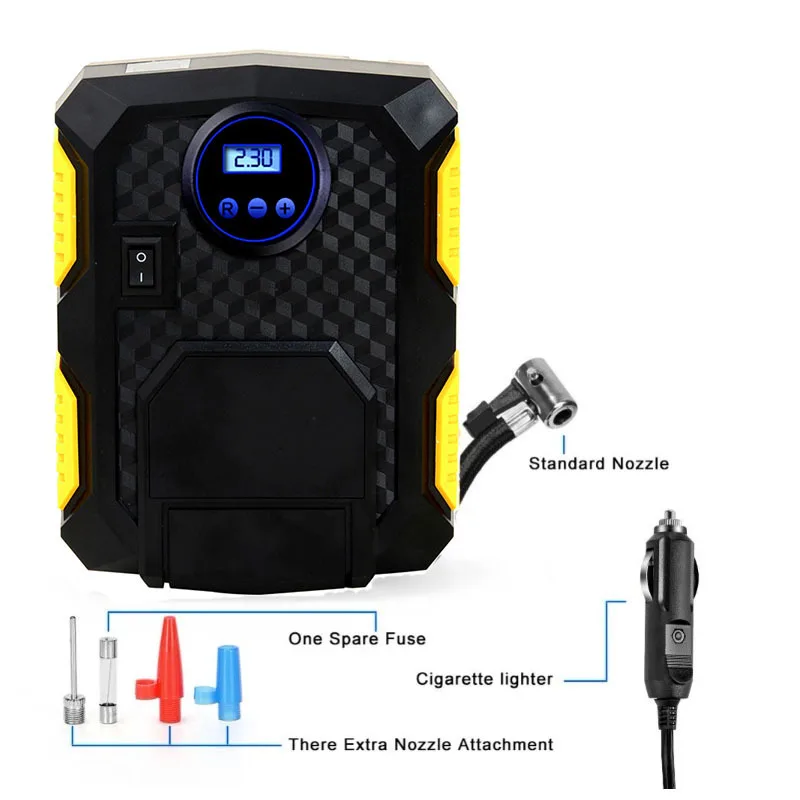

Автомобильный цифровой насос для накачивания шин, 12 В, портативный воздушный компрессор, 150 PSI, автомобильный воздушный компрессор, подходит...