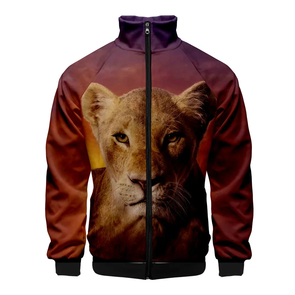 

2020 Lion King Jacket Fit Collar Jacket Long Sleeve Casual Jacket 3D Zipper Style Slim Men Slim Fit Harajuku Kpop Autumn Winter