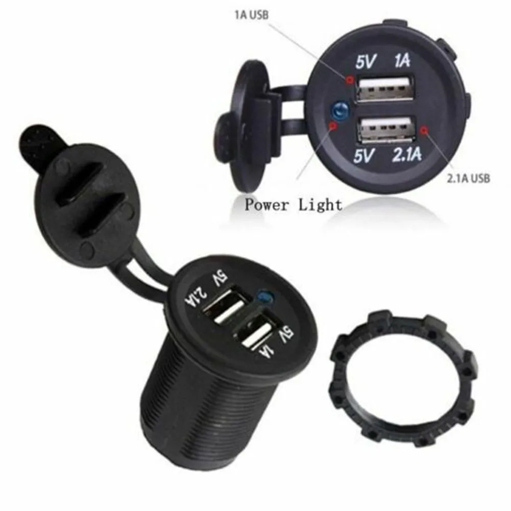 

Universal Motorcycle Power Cigarette Replacement Socket 2.1A Accessory Black
