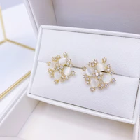 exquisite snowflake temperament earring gypsophila geometry earring fashion for women romantic charm accessories pendant new
