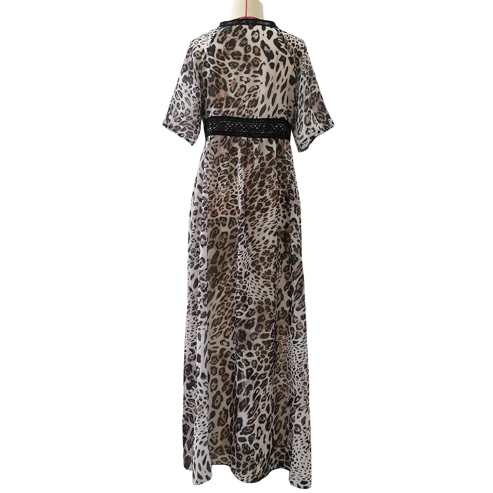 

Sexy Leopard Beach Cover Up Swimsuit Cover Up Hollow Out Belt Swimsuit Pareo Women Beach Sarong Bikini Dresses Woman Summer 2021