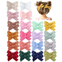 40pcsset solid color fabric handmade bowknot hair clips for cute girls barrettes safty hairpins headwear kids hair accessories