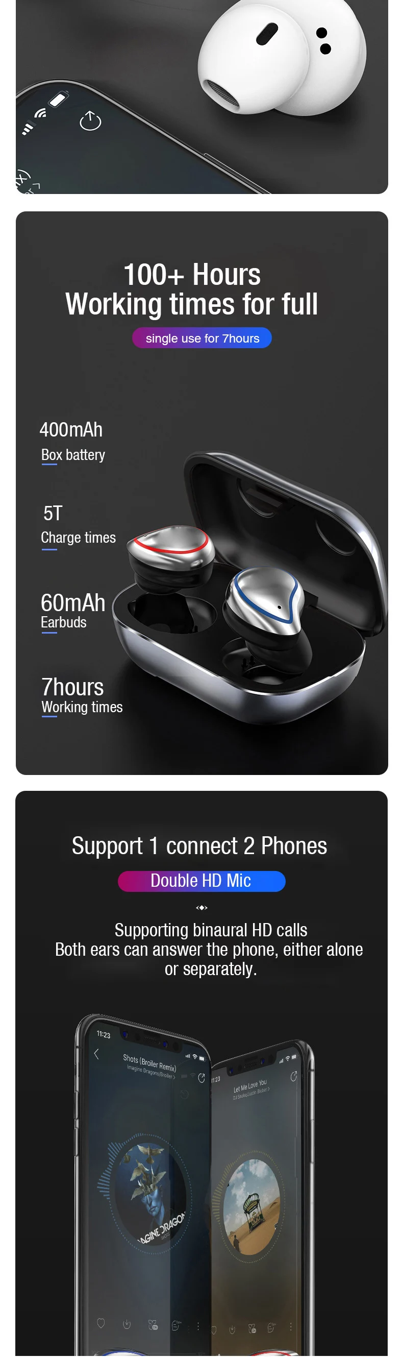 LYMOC металлические наушники TWS 5,0 Hi-Fi Bluetooth наушники беспроводные гарнитуры CVC8.0 шумоподавление IPX6 Водонепроницаемый Mems HD Mic
