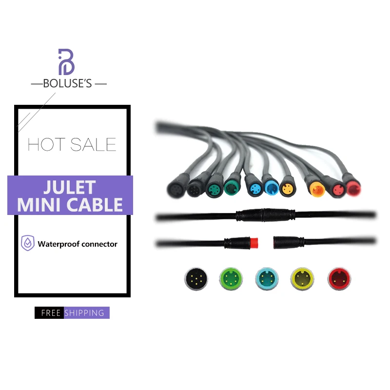 

Julet Cable Electric Bike Cable Julet 2-6 Pin Cable Waterproof Mini Connector Extension Female Or Male Cables