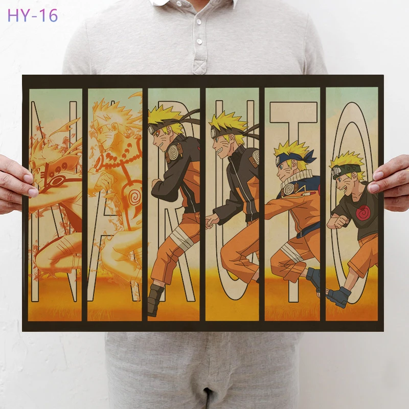 HY-16 Постер Naruto Винтаж Классический Аниме Мультфильм крафт-бумага плакат живопись настенные наклейки домашние декоративные - Цвет: HY-16
