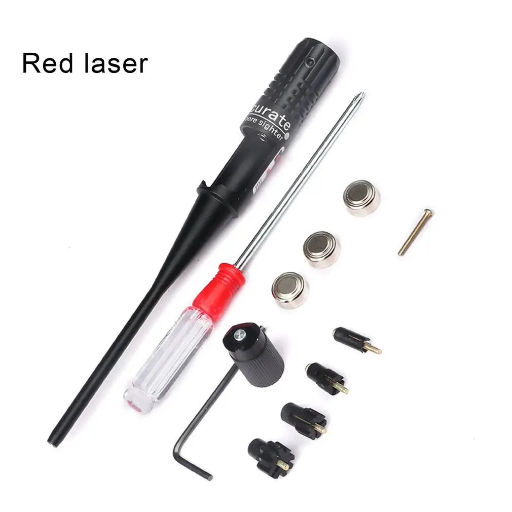 1 Set Adjustable Adapters Rifles Red Laser Bore Sighter Collimator Kit with Box Carry Laser Sight For .22 to .50 Caliber Rifies