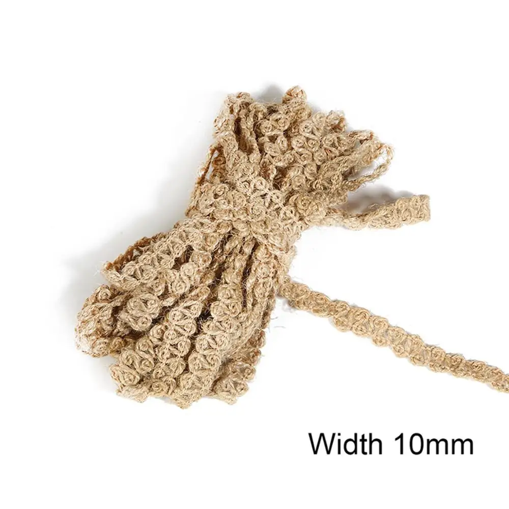 09-width 1cm 5 м натуральная джутовая тканевая веревка Подарочная коробка фоторамка плетение из веревок Свадебные сувениры обертывания Украшение - Цвет: 09-width 1cm