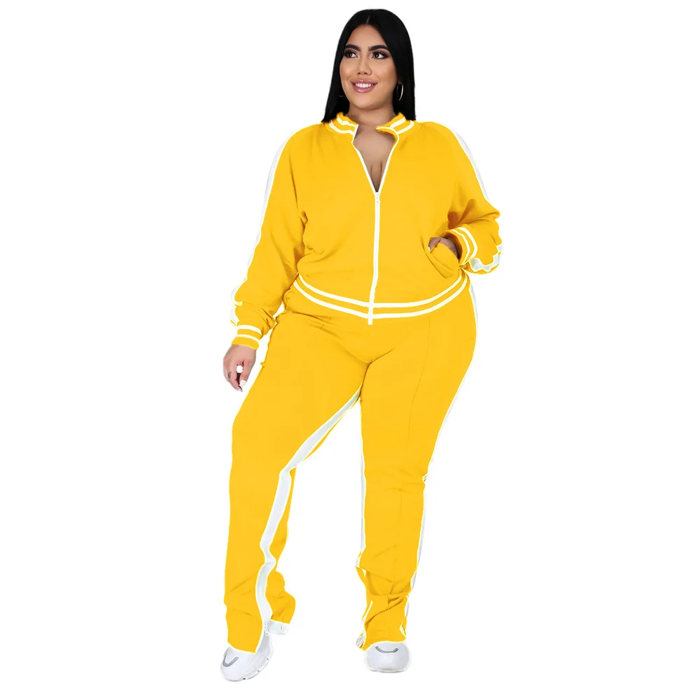 

Long-sleeved trousers solid color casual sports ladies suit