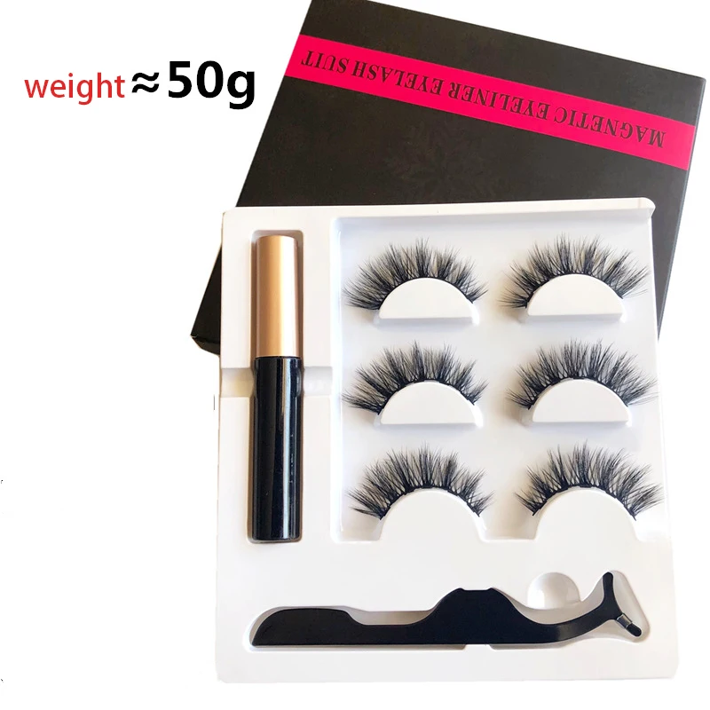 3 пары магнитных ресниц Набор Магнитных жидких подводок для глаз и пинцетов набор