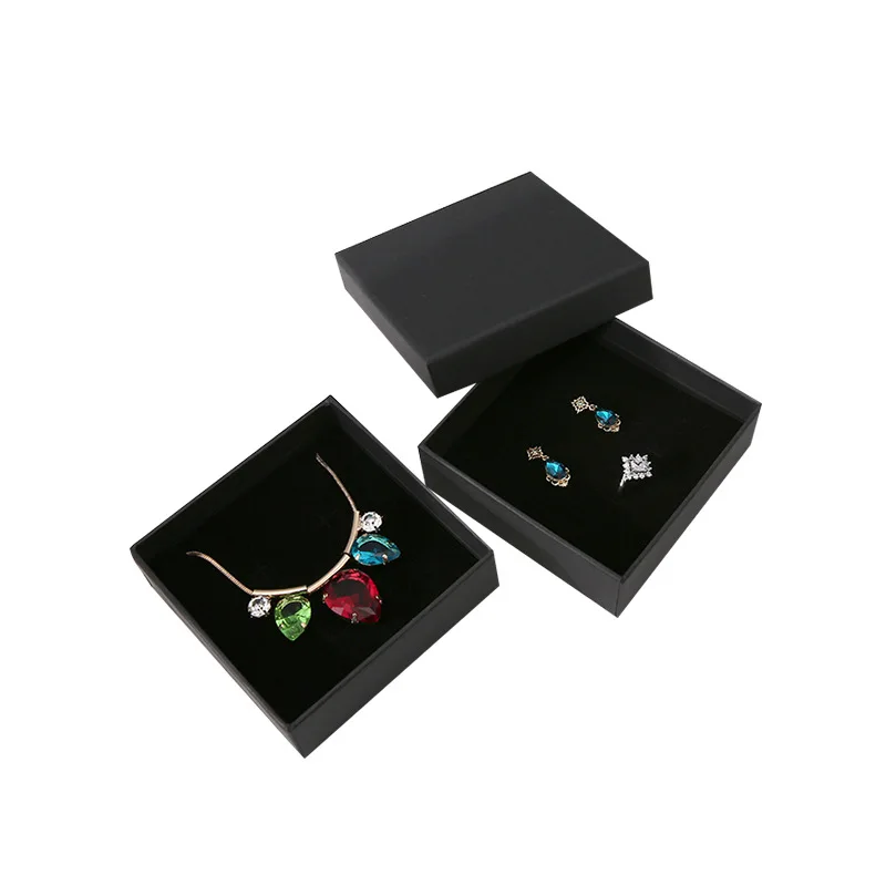 Коробка из черной и крафтовой бумаги 1 шт. квадратные прямоугольные упаковочные