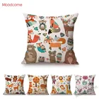 Милый детский лесной тематический чехол для дивана с изображением лисы, медведя, енота, совы, лося, украшения для детской комнаты