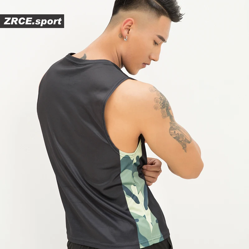 Zrce камуфляж печати бодибилдинга майка для мужчин фитнес бег быстросохнущая