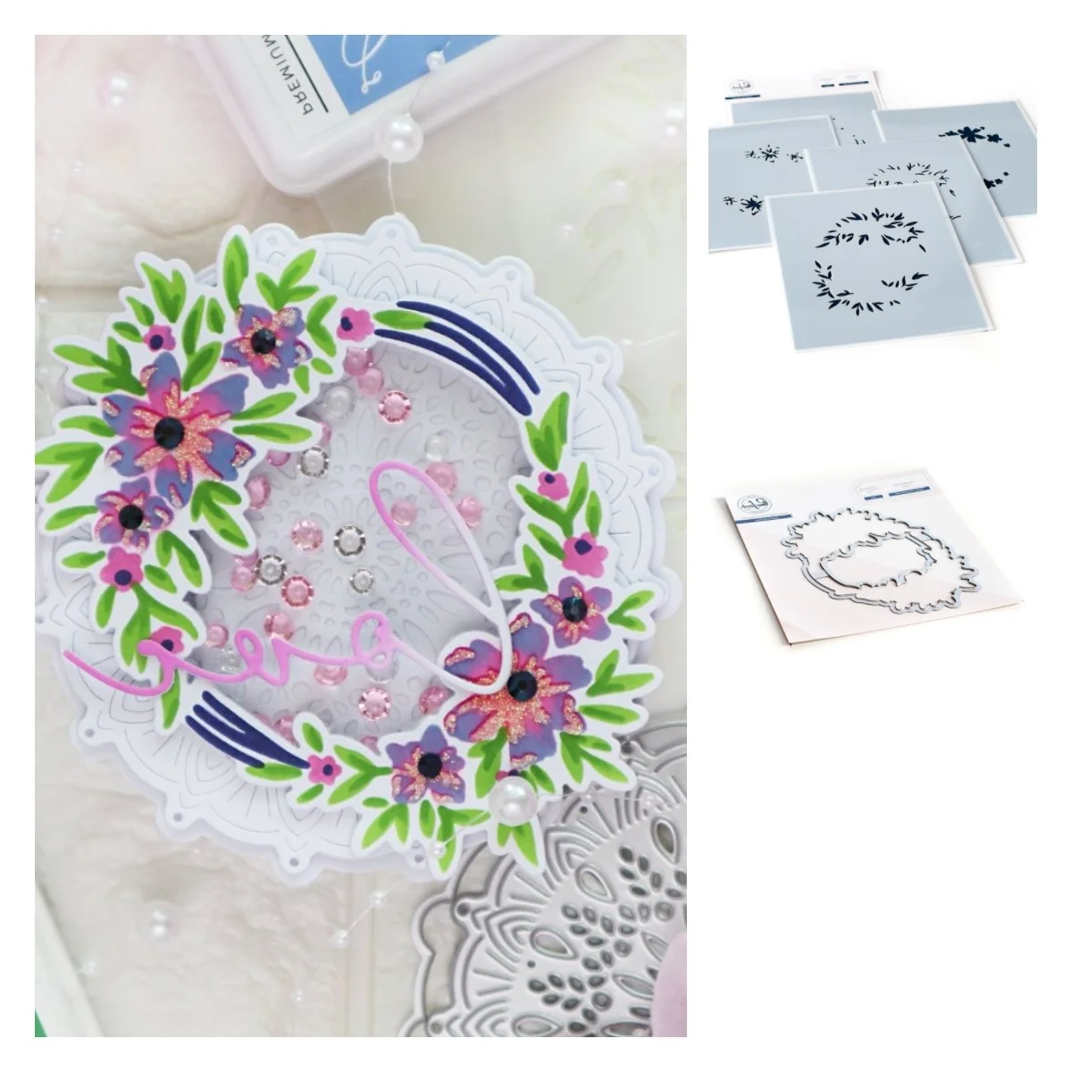 

Wreath Metal Cutting Dies and Silicone Stamps Stencil for Scrapbooking Album Decoration Craft for DIY Greeting Card Making 2021