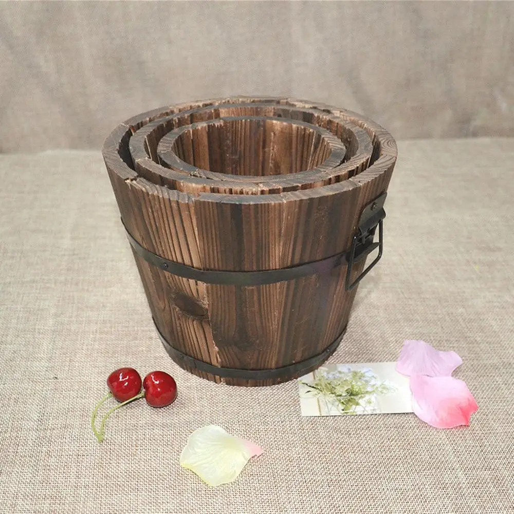 Деревянная напольная подставка горшок цветочный плантатор бочка патио сад