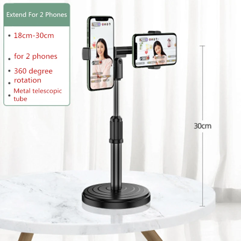 Multi-functional Retractable Mobile Phone Stand For Live Broadcast Desk Table Clip Bracket Table Mount Cell Phone Support Holder