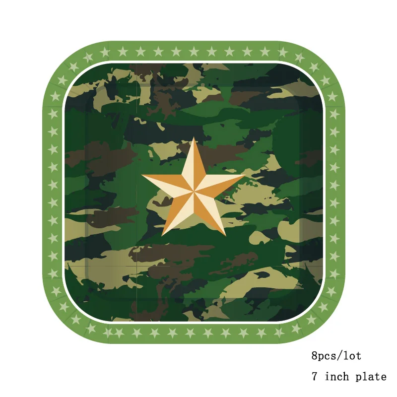 Прекрасный камуфляж вечерние одноразовая посуда CAMO hero китацский скатерть чашки