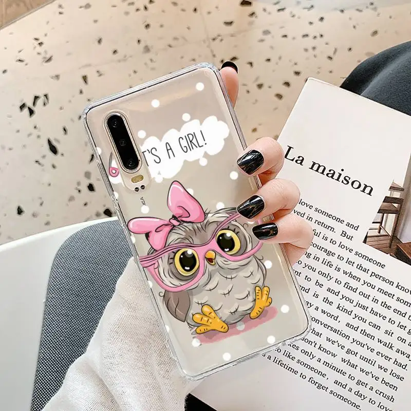 

Baby Cute Owl Phone Case Transparent for Samsung A71 S9 10 20 HUAWEI p30 40 honor 10i 8x xiaomi note 8 Pro 10t 11