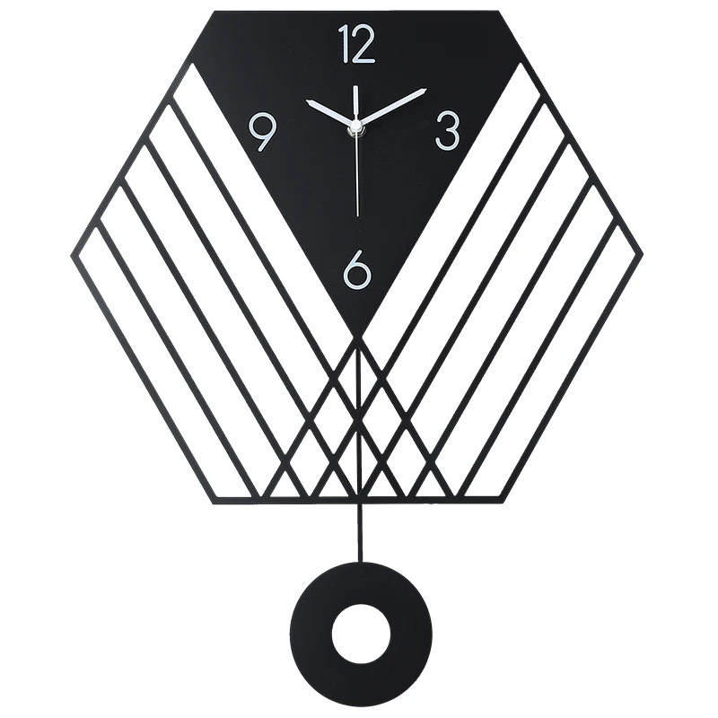 

Kitchen Elegant Wall Clock Hands Black Silent Pendulum Living Room Modern Design Wall Clock Relogio De Parede Home Decor EA60WC